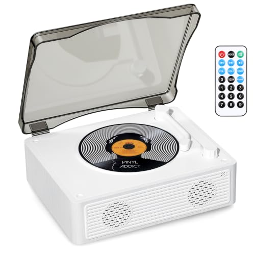 Image of Portable CD Player with Speakers, 6H Playtime with Bluetooth 5.4, Hi-Fi Bass Boost, 5000mAh Battery for Home Decor, Bedroom, Outdoor, Gift (White)