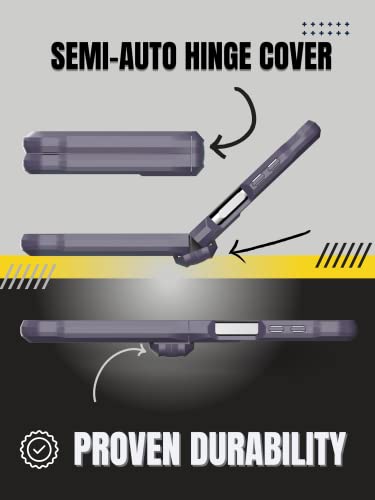 Caseborne V Compatible With Samsung Galaxy Z Flip 4 Case/Flip 3 Case - Rugged Protective Case With Semi-Auto Hinger Cover, Full Body Multi-Layer Cover (Purple) #TOP3