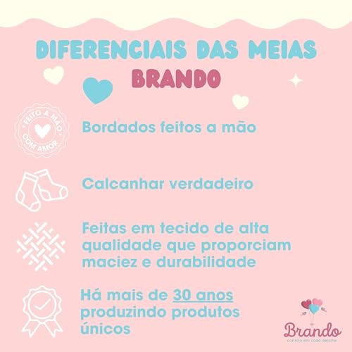 Kit 3 Pares Meia Infantil Renda Tule Festa Batizado (BR, Idade, 0 Meses, 6 Meses, Regular)