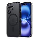 NIMASO iPhone 16 用 ケース MagSafe対応 スマホケース マグセーフ対応 カバー 滑り止め マット仕上げ いPhone16対応 全面保護 耐衝撃 米軍MIL規格取得 ワイヤレス充電 ストラップホール付き 携帯スマホケース アイフォン16対応 （6.1インチ） ブラック （黒羽シリーズ）NSC24G1448
