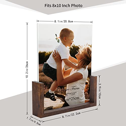 Petaflop 8X10 Picture Frame Set Of 2, Rustic U-Shaped Double Sided Frames Made To Display 8 By 10 Photos, Menu Holder Sign Card Stand For Desk Tabletop #TOP4