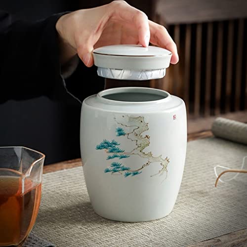 Kleine chinesische Keramik-Tee-Vorratsdose aus Porzellan mit luftdichtem Deckel, 32-Unzen-Dosen for losen Tee, Teedose for Kaffeebohnen, for Servieren von Zucker und Müsli