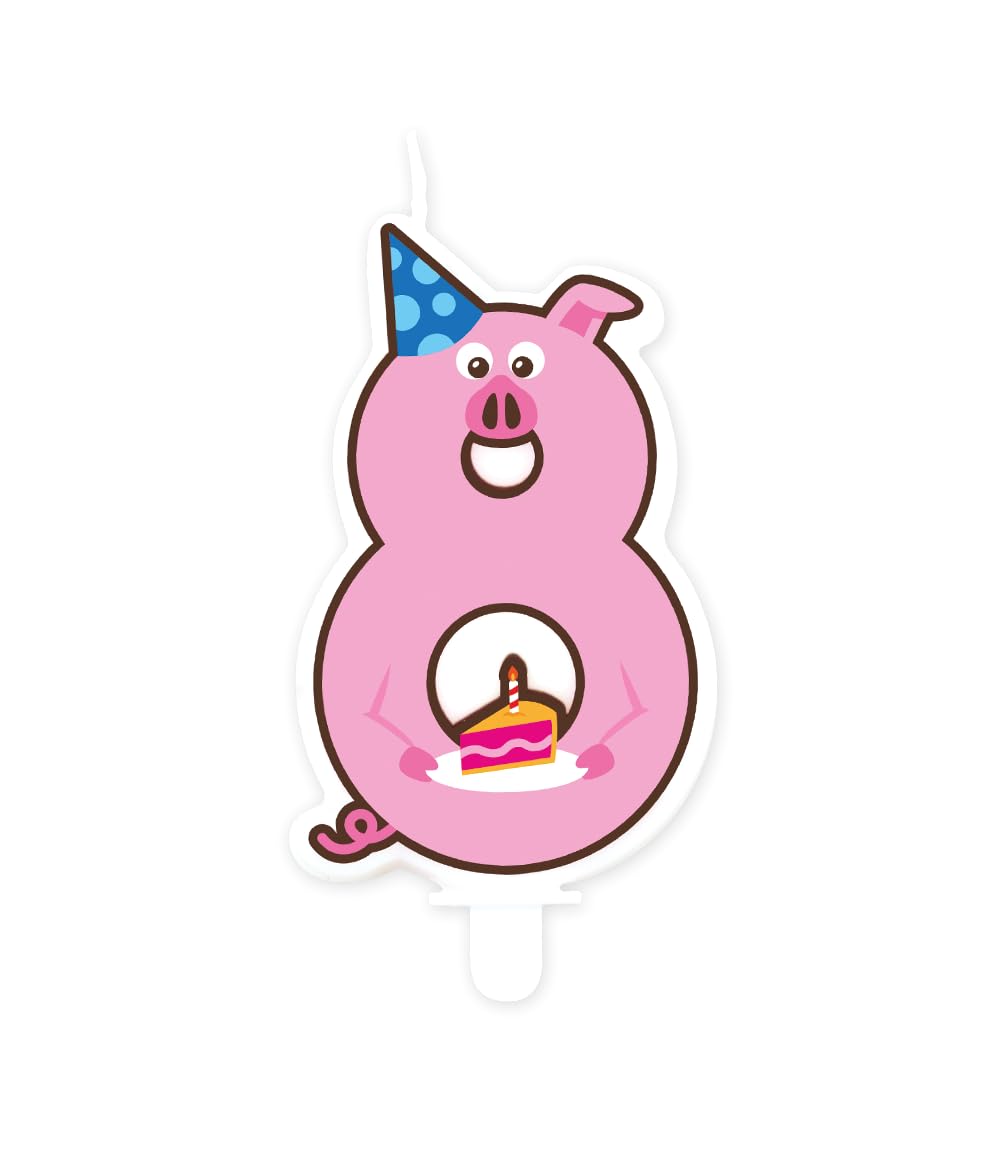 PD-Party - Birthday Candles for Cakes and Cupcakes - 1 Piece - Birthday Decoration - Jungle Cake Candles for Children's Birthday Parties - Number Candles - Size 5.5 x 9 cm - Number 8