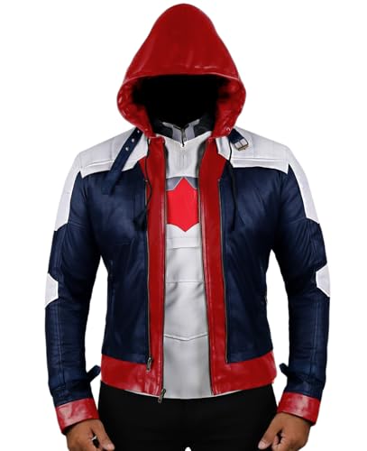 Replica Style Red Hood Mens Faux Leather Jacket Vest product thumbnail 10