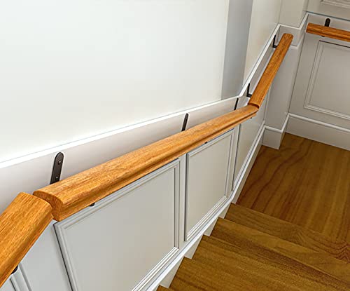Kit complet de rampe d'escalier en bois mural avec support de fixation