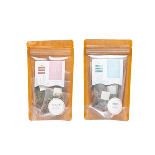 朝摘みハーブのブレンドティーON&OFF(和紅茶✕ ハーブ)、(ほうじ茶×ハーブ) ハーブ ティー 茶 癒し 日本製 健康茶 安らぎ tea 北海道 北広島市 オフィス 家庭 香り 朝摘み ブレンドティ リフレッシュ リラックス