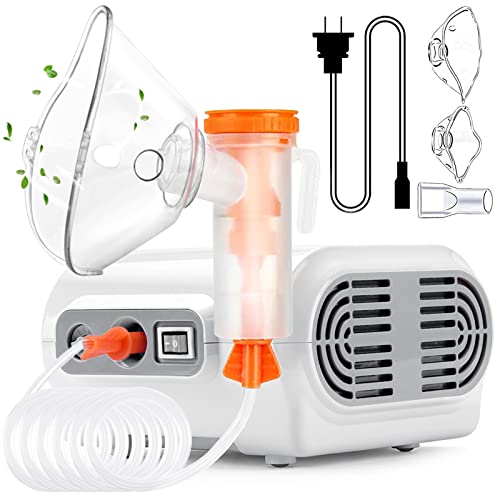 Jet Nebulizer, Compressor Nebulizer Machine for Adults, Compressor Nebulizer with Tube, Adult & Children Mask and Mouthpiece, Desktop Nebulizer Machine for Home Usage