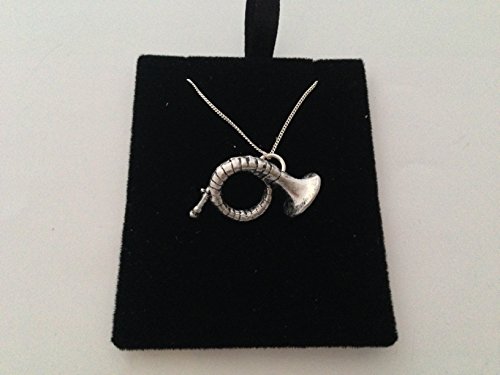 Corne de chasse pendentif argent 925 fait main collier pour veste de chasse