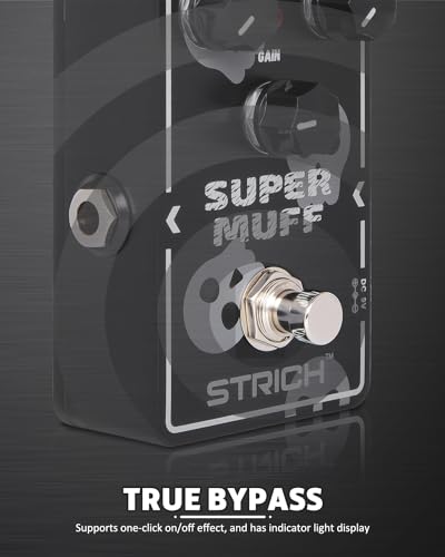 Image of STRICH Distortion Guitar Pedal, Morpher Distortion, Super Muff Analog, Tight, Classic Crunch 80s Metal, True Bypass for Electric Guitar, White and Black