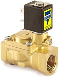 L182BB036B12AE6 Brass Body Pilot Operated General Service Solenoid Valve, 1" Pipe Size, 2-Way Normally Closed, Nitrile Butylene Sealing, 15/16" Orifice, B12A DIN Coil, 12.87 Cv Flow, 240V/50/60