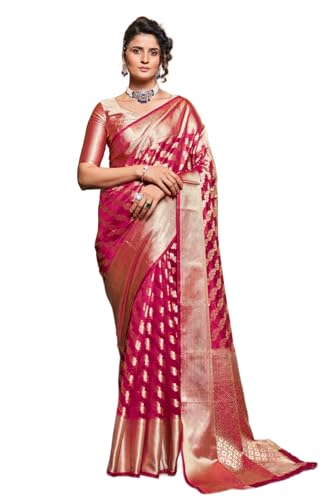 Image of SWORNOF Women's kanjivaram banarasi silk saree for Patola festival Wedding silk with rich pallu Design sarees for women with blouse piece