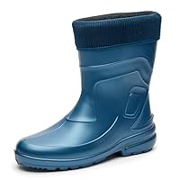 Ladeheid Women's EVA Thermo Extra Light Wellington Boots Rainy Wellies Rain Boots LA-800-2017 (Metal Blue/Navy, 6 UK)