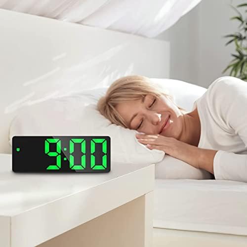 Ankilo Newest Digital Alarm Clock, LED Clock for Bedroom, Electronic Desktop Clock with Temperature Display, Adjustable Brightness, Voice Control, 12/24H Display for Home, Bedroom, Office