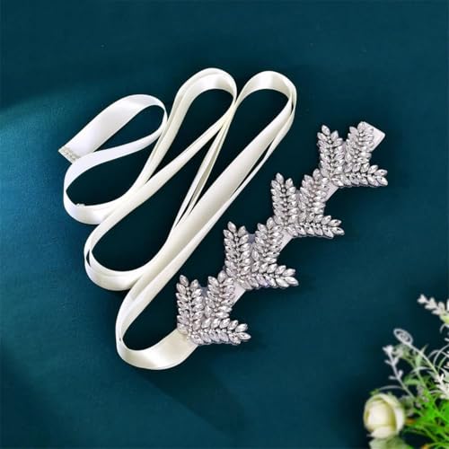 Silver Rhinestone Wedding Belt, Perfect For Formal Dresses And Banquets.2