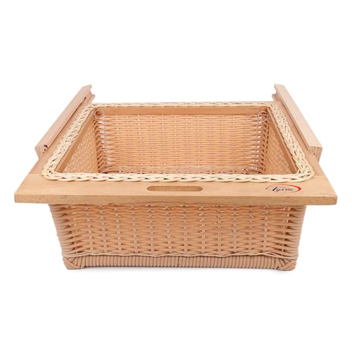 Image of PVC Wicker Basket for Modular Kitchen - Durable Plastic Basket for Kitchen | Water-Resistant | Pull Out Pvc Basket for Fruits & Vegetables Organizer ((22.25W(564mm) X20LX4H)