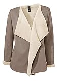 Figurumspielende Form Heine-Best Connections Damen Jacke mit Webpelzfutter, taupe, Größe:42
