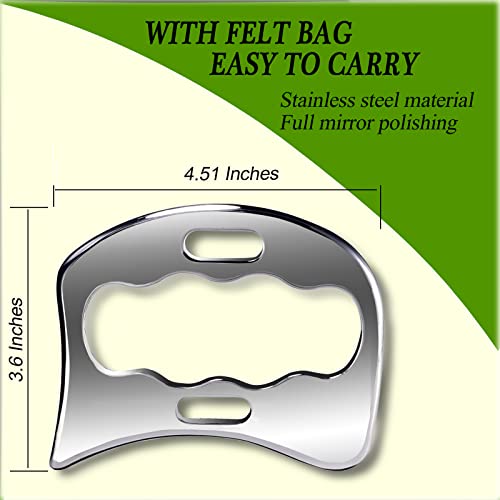Byyddiy Large Stainless Steel Gua Sha Derma Edge Massage Tools-Scraping Massage Tools,Muscle Scraper Tool For Soft Tissue Mobilization,Physical Therapy Equipment For Back, Legs, Arms #TOP3
