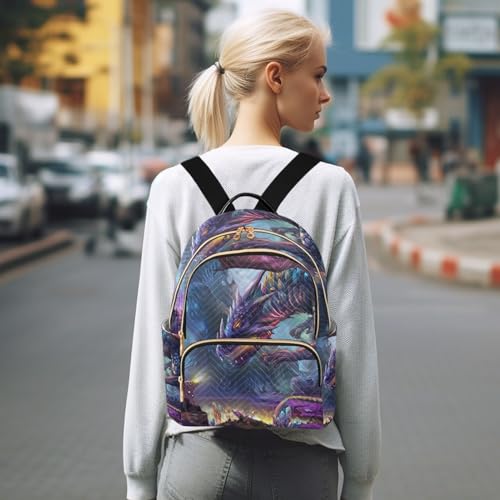 Image of ALAZA Dragon Planet Magic Fantasy Small Backpack Purse for Women Travel Bag Fashion Daypack Back Pack Shoulder Bag