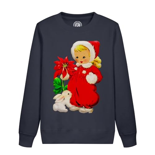 Sweatshirt enfant de Noël avec lapin mignon vintage retro : cadeau idéal