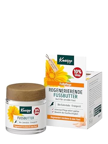 Kneipp Regenerujące masło do stóp – również do skóry wrażliwej – bio nagietek i olejek pomarańczowy – intensywna pielęgnacja natychmiast odczuwalna – 100 ml