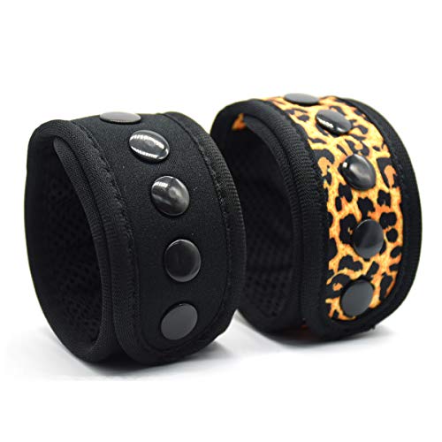 B-Great Ankle Band for Men and Women Compatible with Fitbit Flex 2/One/Zip/Charge 2 3/Alta HR or Garmin Vivofit/2/3/4/JR Fitness Tracker (Large/X-Large, Black+Leopard)