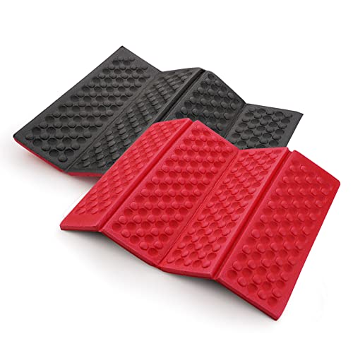 AceCamp 3940 Portable Lightweight Mini Waterproof Folding Mat, Foam Sitting Pad for Outdoor Activities, Foldable Kneeling and Seat Cushion for Comfort, Red