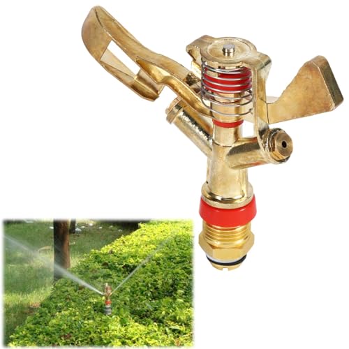 Tissting Irrigatore Giardino, Ugello Rotante 360 Gradi in Lega e Ottone ad Alta Pressione per Prato con Spruzzatore Regolabile per Irrigazione