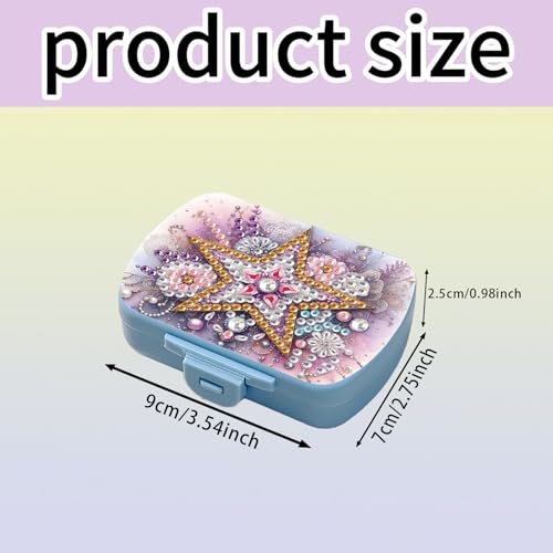Image of ARTopet Diamond Art Painting Mini Storage Box with 6-Grid Creative Design Compact Portable Small Case for Purse Travel Daily-Pentagram