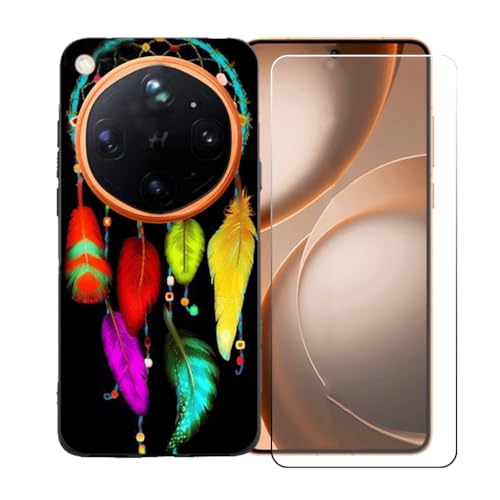 LCEHTOGYE �K�p Oppo Find X9 Ultra 5G +�����K���X�X�N���[���v���e�N�^�[�p�P�[�X�A�K�p Oppo Find X9 Ultra 5G (6,82")�ƌ݊����̂���u���b�N�\�t�gTPU�V���R���Q���P�[�X�ی�J�o�[ BST2