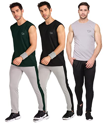 Image of TQH Sleeveless T Shirts for Men | Vest for Men | Tank Top Men's | Sando for Man | Man Sleeveless Gym Vest Round Neck Solid Casual T-Shirt for Workout Running Sports Beach