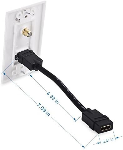 Cable Matters HDMI Wall Plate with Coax Outlet (Coax Wall Plate) in White