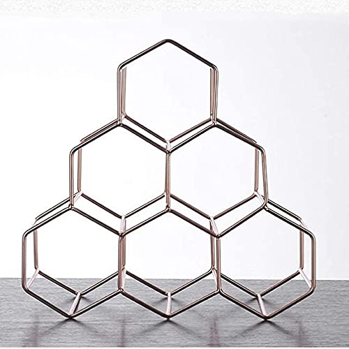 Soporte para 6 botellas de vino metálico portátil miniatura 3