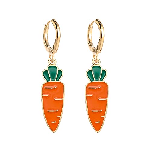 Colorful Alloy Gold Plated Hoop Fruit Earrings...