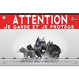 Pancarte plastique Attention au chien bouvier des flandres