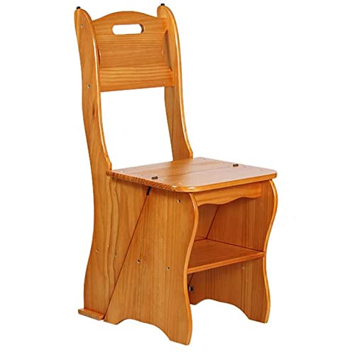 Taburete plegable de madera maciza para oficina en casa y baño, asiento multifuncional de 4 escalones