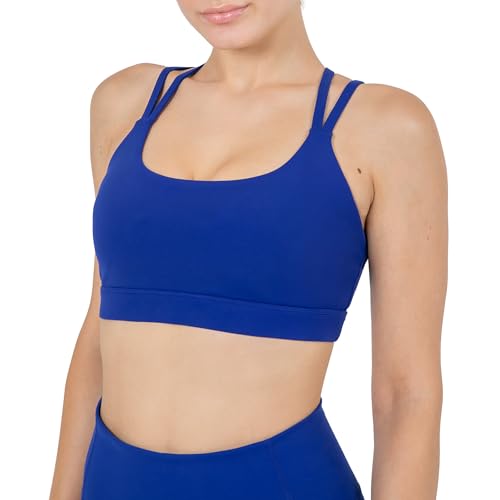 Image of YITTY Active Women's Ultraluxe Strappy Medium Impact Bra, Athleisure, 4-Way-Stretch