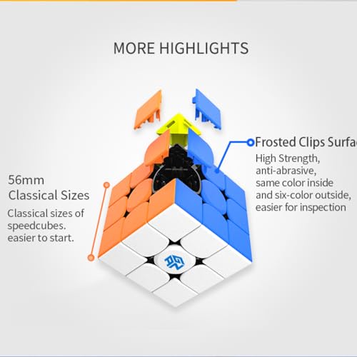 Image of Cubelelo GAN 356R 3x3 Stickerless Speed Cube for Children Kids & Adults | Features Honeycomb Design for Buttery Smooth Turning