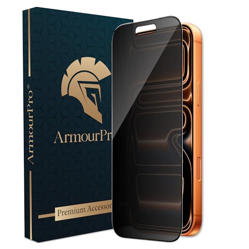 Image of ArmourPro Matte Privacy Tempered Glass for iPhone 17 Pro - Anti Spy Anti Glare Screen Protector, 9H Scratch Resistant, Smooth Touch, Full Coverage