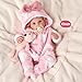 BABESIDE Lifelike Reborn Baby Dolls - 17 Inch Soft Body Realistic-Newborn Baby Doll Girl Blond Curly Hair Real Life Baby Dolls with Gift Box for Kids Age 3+ Collectors