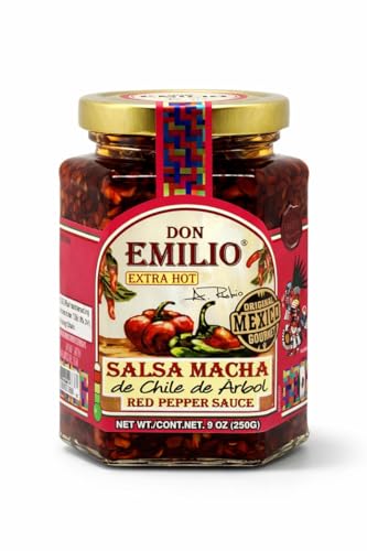 DON EMILIO Salsa Macha Extra Hot Sauce | Authentic Mexican Chili Crisp with Hot Chili, Red Pepper& |...