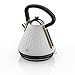 Price comparison product image Swan Gatsby White and Gold 1.7 Litre Pyramid Kettle, 3 KW Rapid Boil, Diamond Pattern Design, Matte White with Gold Accents, SK14080WHTN