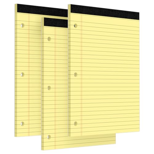 Bloc-notes légaux jaunes 21,6x27,9 cm lignés pour le bureau
