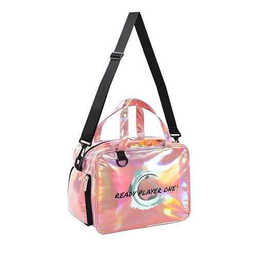 Image of Kuber Industries Pack of 2 Stylish Cosmetic /Makeup Organizer Bag with Zip & Sling Strap | Makeup & Toiletry Travel Kit for Women | Vanity Case with Side Compartment | YJ-33-GD | Gradient Pink