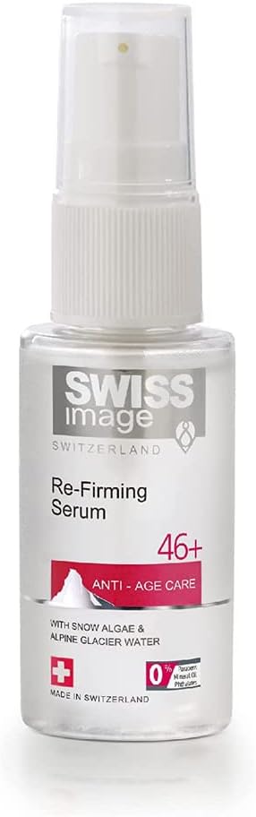 Swiss Image Anti Age Refirming Serum, 30 Ml, Instant Hydration & Collagen Boosting, Reduce Fine Lines & Wrinkles, Enriched With Snow Algae & Alpine Glacier Water For All Skin Types White