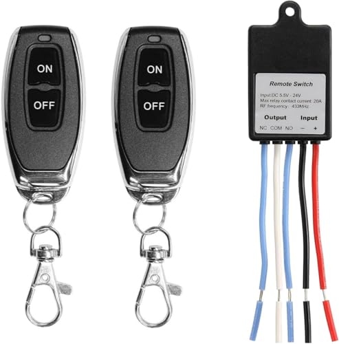QIACHIP Mini 433Mhz Wireless Remote Control Switch DC 6V 12V 24V 1 Channel RF Relay Switch Receiver Transmitter for LED Light Door Lock