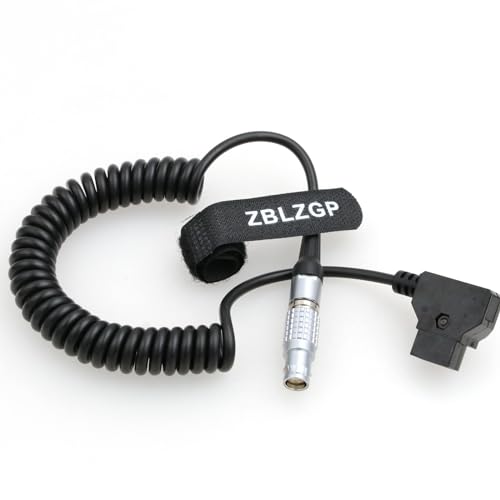 Cable D-tap a 1B de 6 pines hembra en espiral para cámara Red Scarlet Epic 4