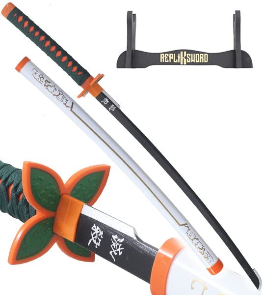 Demon Slayer Katana en Bois Lame Decoration Sabre Shinobu Kocho Epee Kimetsu No Yaiba Presentoir Inclus