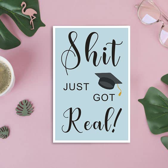 Amazon.com : Hilarious Just Got Real Graduation Card, Humorous Graduate Hat Card  for Friends Him Her, Funny Card : Office Products