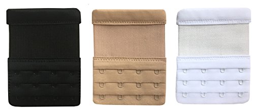 Women Pack of 3 Soft Comfortable 4 Hooks Bra Extender3