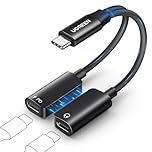 UGREEN Magnetic USB C Splitter 1 in 2 Out PD 60W USB C Headphone and Charge Adapter Type C Audio Dongle Compatible with iPhone 17 Pro Max/16/15 Galaxy S26 Ultra S25 S24 Tablet Mac Pixel 10/9 iPad Pro